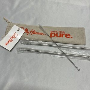 Sally Hansen Reusable Metal Straws New in Package with Straw Cleaner